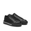 Prada Macro Re-Nylon And Brushed Leather Sneakers, Black