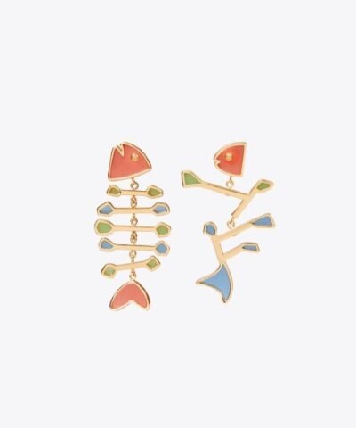 Tory Burch Fish Multi-Color Mismatched Earring
