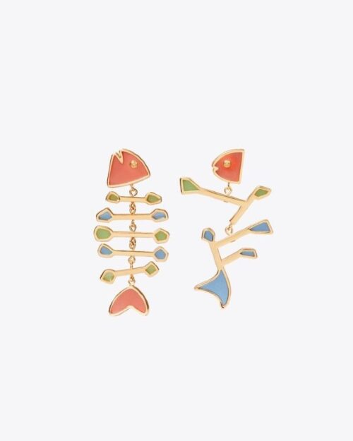 Tory Burch Fish Multi-Color Mismatched Earring