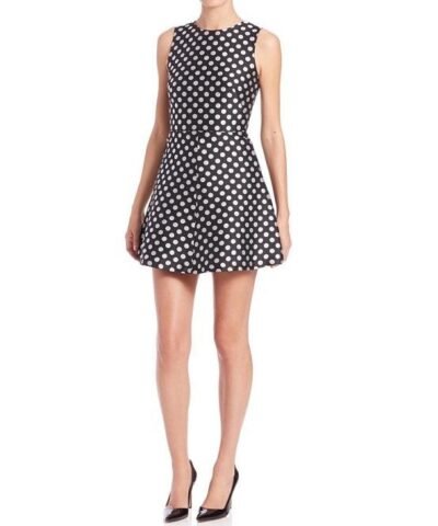 RED Valentino Black and White Polka Dot Shift Dress