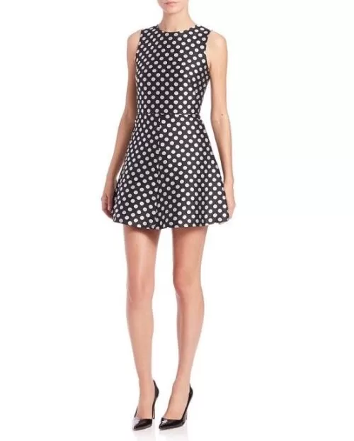 RED Valentino Black and White Polka Dot Shift Dress