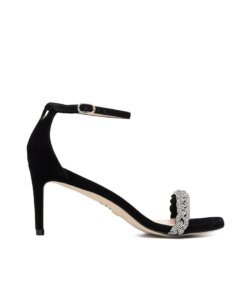Stuart Weitzman Nudistcurve 75 Crystal Ankle Strap Sandals