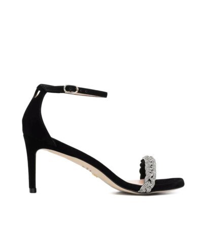 Stuart Weitzman Nudistcurve 75 Crystal Ankle Strap Sandals