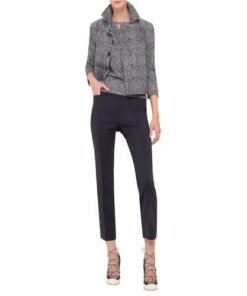 Akris punto 3/4-Sleeve Snap-Front Jacket, Navy/Cream