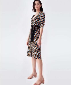 DVF Judith Crepe Belted Shirt Dress
