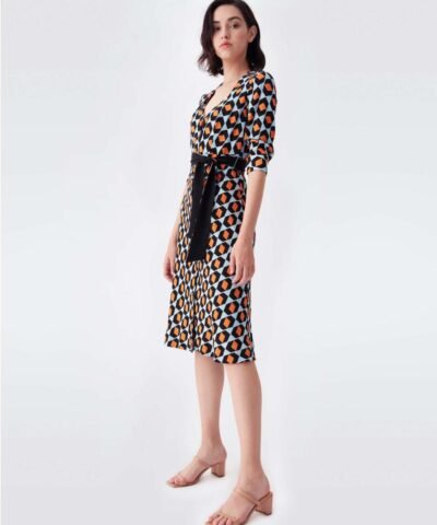 DVF Judith Crepe Belted Shirt Dress