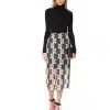 Diane Von Furstenberg Bi-Colour Lace Pencil Skirt in Black/White