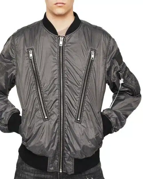 Diesel J-TOSHIO Bomber Jacket With Large Zipped Pockets
