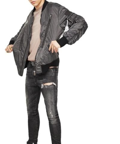 Diesel J-TOSHIO Bomber Jacket With Large Zipped Pockets