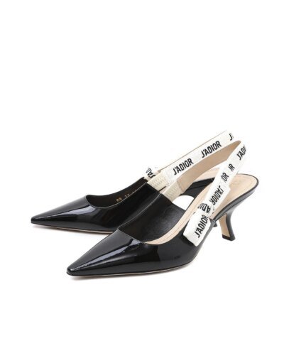 Dior J'Adior Black Patent Calfskin Slingback
