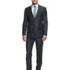 DKNY Slim-Fit Blue Solid Sharkskin 2 Piece Suit-DKNY-Fashionbarn shop