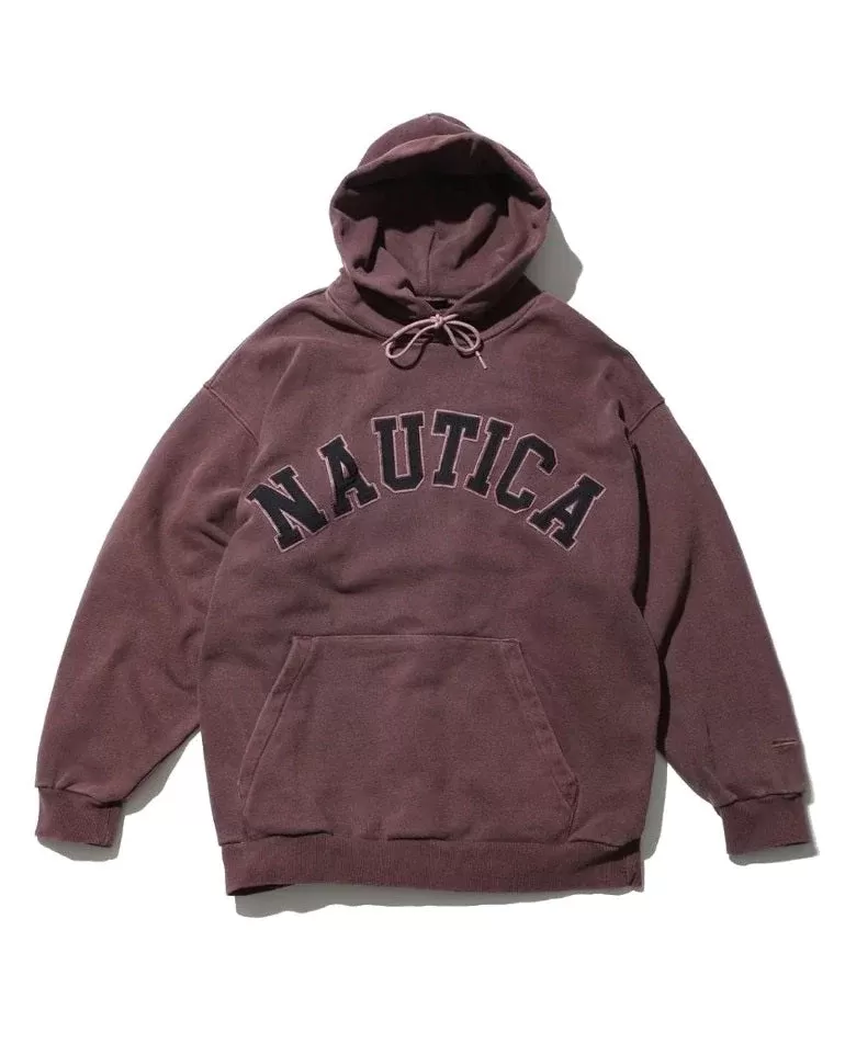 Nautica Japan | Pigment Dyed Arch Logo Sweat Hoodie