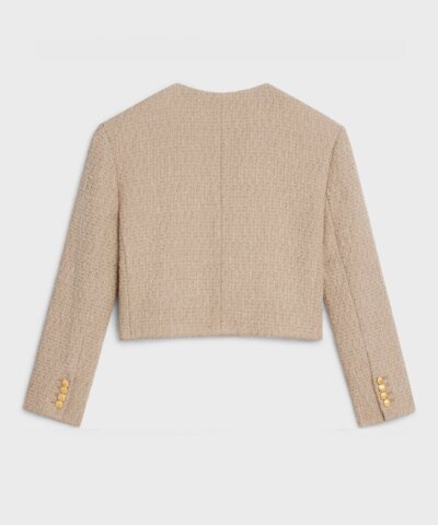 Celine "Chasseur" Jacket In Braided Bouclé Tweed Corde