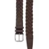 CANALI Braided Leather & Cotton Belt