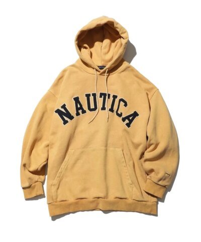 Nautica Japan | Pigment Dyed Arch Logo Sweat Hoodie