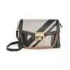 Givenchy GV3 Stripe Leather & Canvas Shoulder Bag. Black