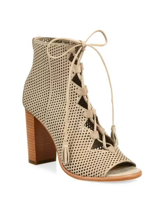 FRYE Gabby Perforated Ghillie Lace-Up Nubuck Sandals