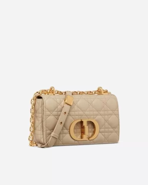 Dior Small Caro Bag Beige Soft Cannage Calfskin