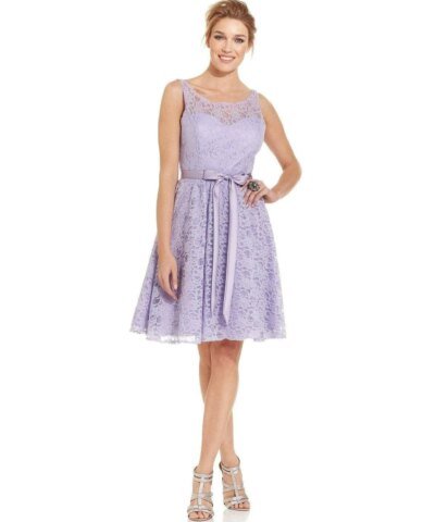 Marina Sleeveless Illusion Lace Dress