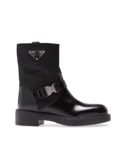Prada Nylon Logo Biker Moto Booties