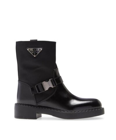 Prada Nylon Logo Biker Moto Booties