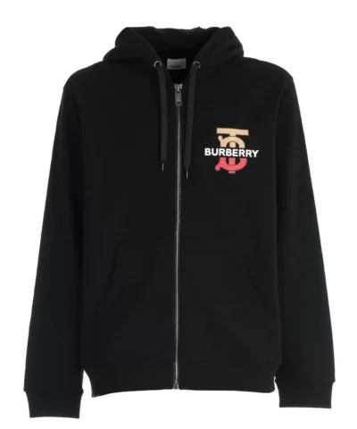 Burberry Logo and monogram-print cotton hooded sweatshirt