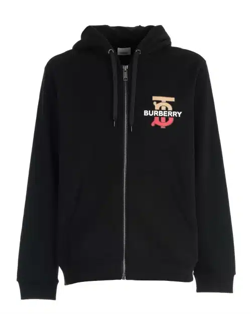 Burberry Logo and monogram-print cotton hooded sweatshirt