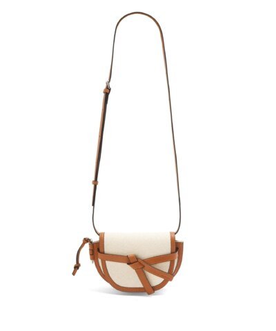 Loewe Mini Gate Dual Bag in Canvas and Calfskin