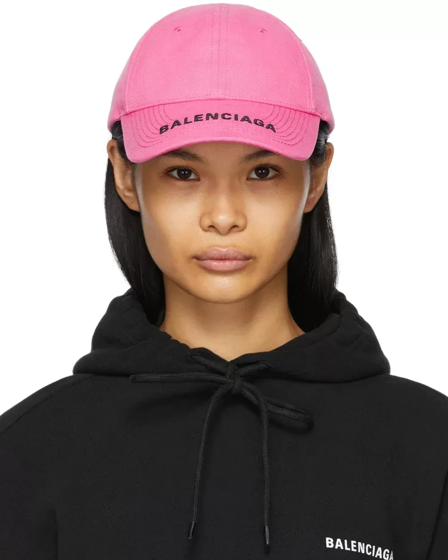 Balenciaga Women's Logo Cap in pink