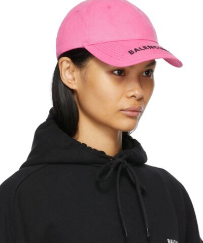 Balenciaga Women's Logo Cap in pink