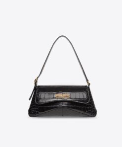 Balenciaga XX Small Flap Crocodile Embossed Shoulder Bag