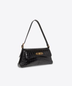 Balenciaga XX Small Flap Crocodile Embossed Shoulder Bag
