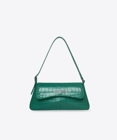 Balenciaga XX Small Flap Bag Crocodile Embossed in Green