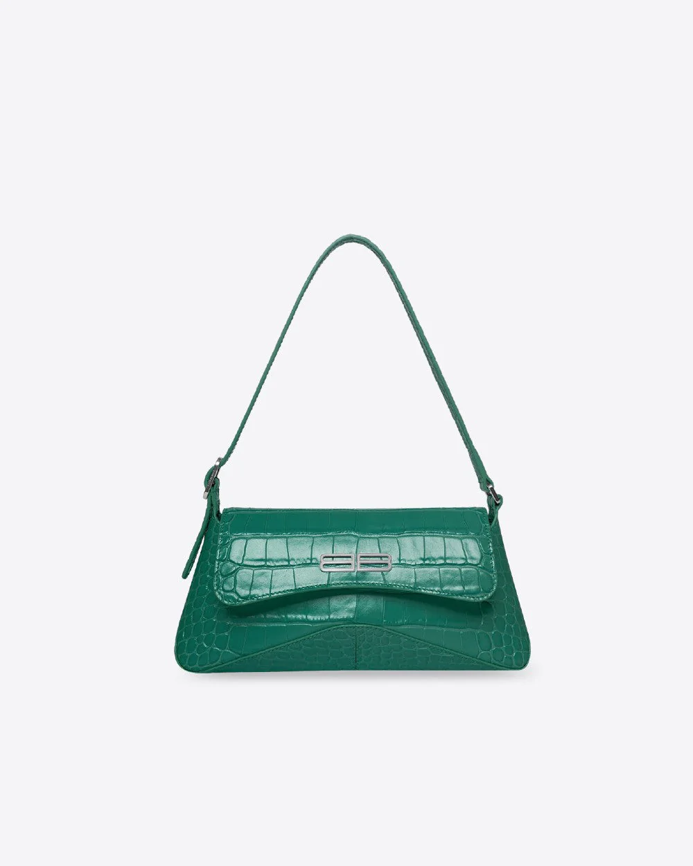 Balenciaga XX Small Flap Bag Crocodile Embossed in Green