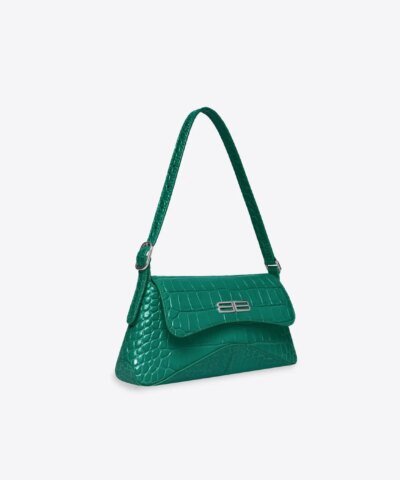 Balenciaga XX Small Flap Bag Crocodile Embossed in Green