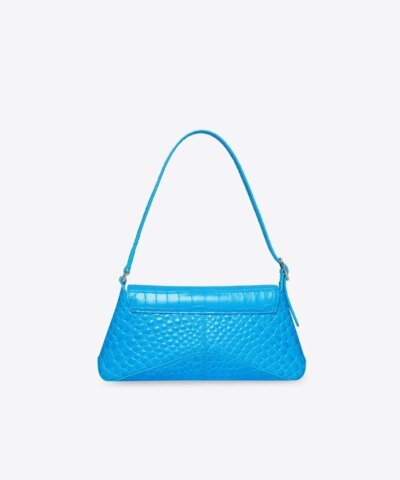 Balenciaga XX Small Flap Bag Crocodile Embossed in Blue