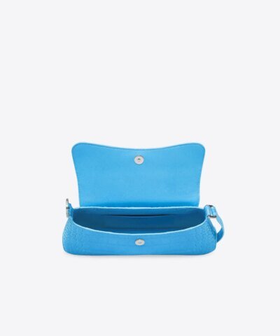 Balenciaga XX Small Flap Bag Crocodile Embossed in Blue