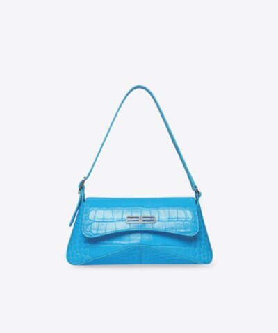 Balenciaga XX Small Flap Bag Crocodile Embossed in Blue
