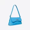 Balenciaga XX Small Flap Bag Crocodile Embossed in Blue