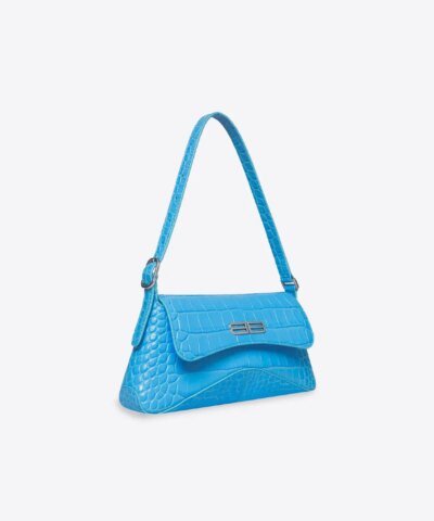 Balenciaga XX Small Flap Bag Crocodile Embossed in Blue