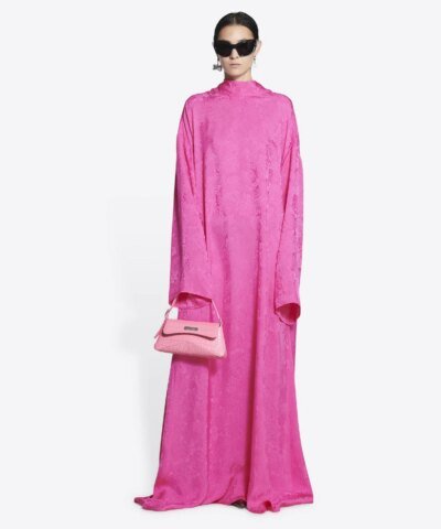 Balenciaga XX Small Flap Bag Crocodile Embossed in Pink