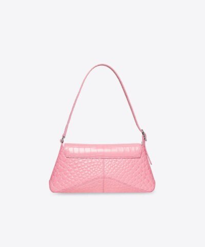 Balenciaga XX Small Flap Bag Crocodile Embossed in Pink