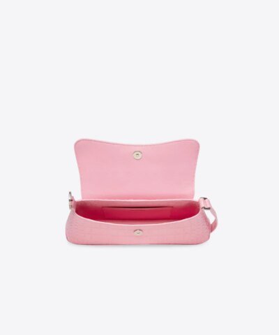 Balenciaga XX Small Flap Bag Crocodile Embossed in Pink