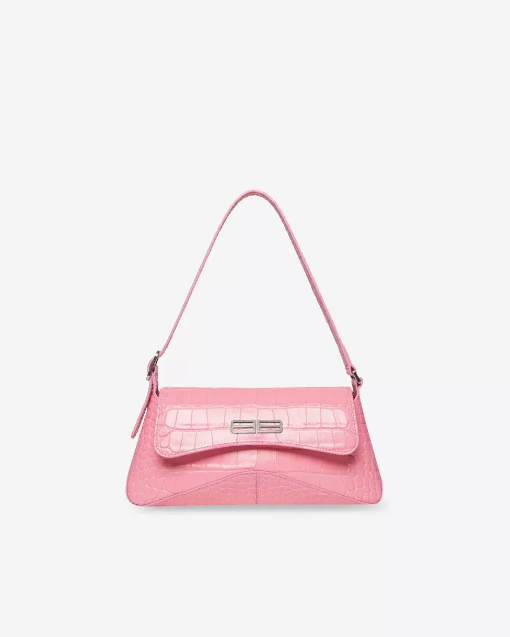 Balenciaga XX Small Flap Bag Crocodile Embossed in Pink