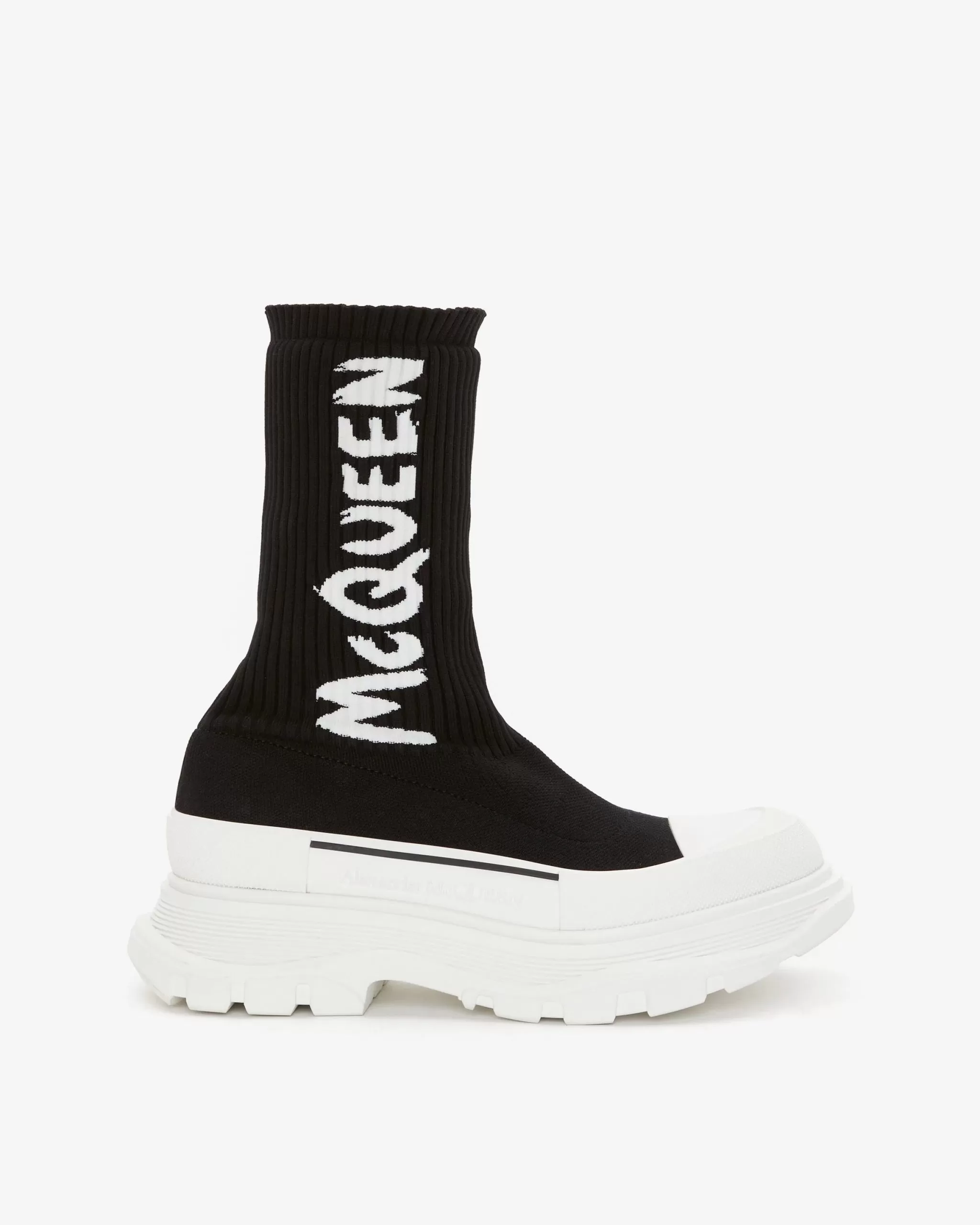 Alexander Mcqueen Graffiti Knit Tread Slick Boot