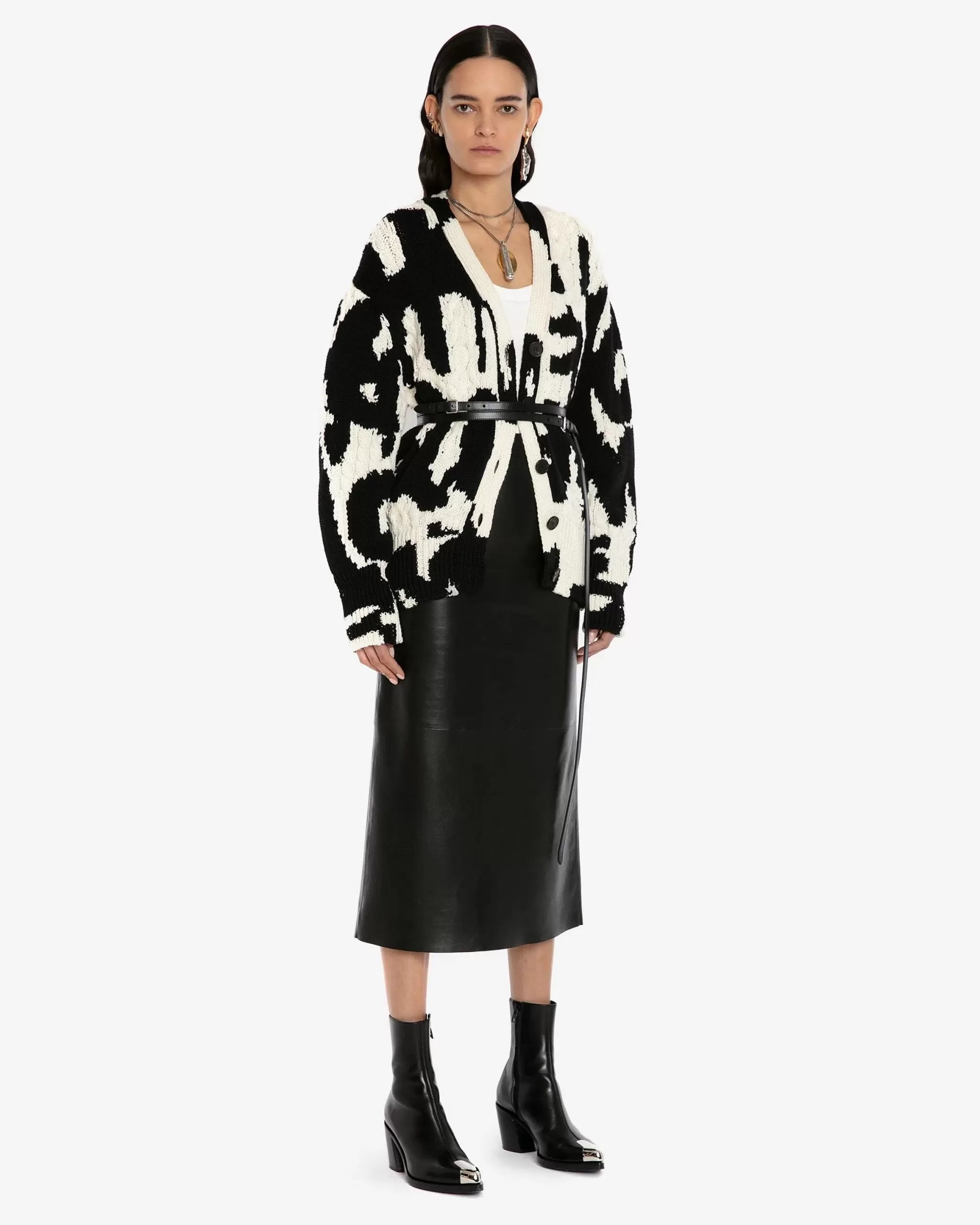 Alexander Mcqueen Wool McQueen Graffiti Intarsia Cardigan