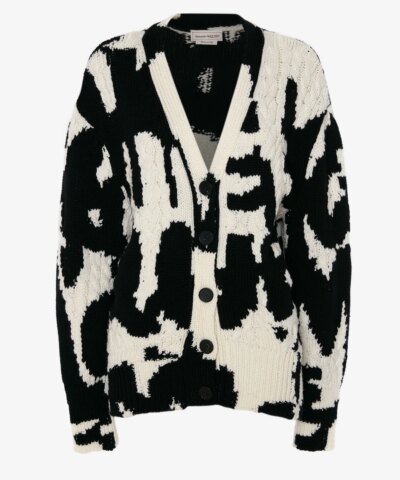 Alexander Mcqueen Wool McQueen Graffiti Intarsia Cardigan