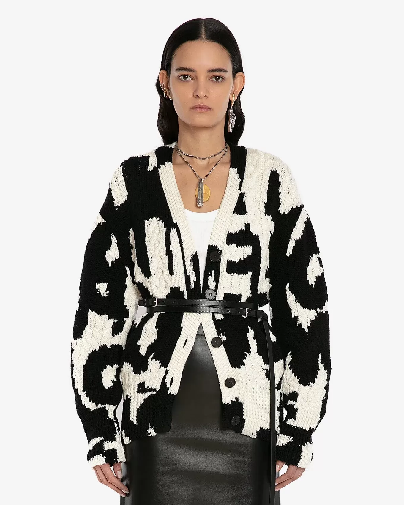 Alexander Mcqueen Wool McQueen Graffiti Intarsia Cardigan