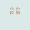 Miu Miu Crystal And Pearl Earrings