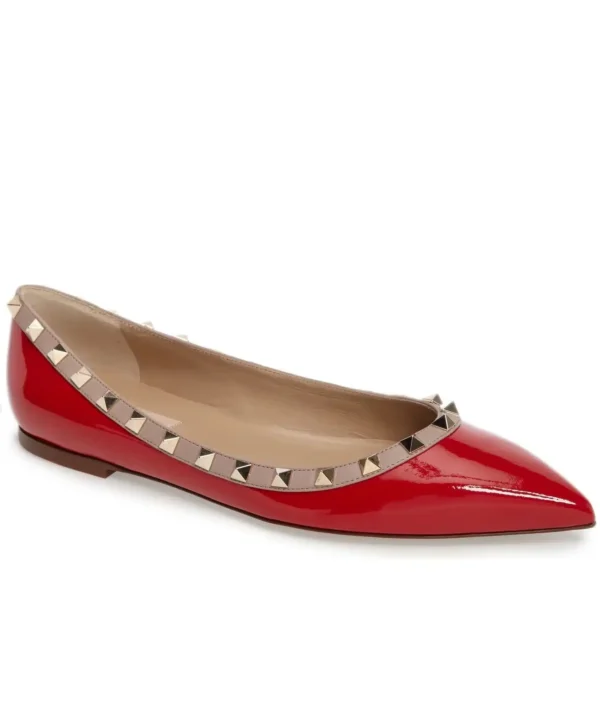 Valentino Garavani Patent Rockstud Ballet Flat